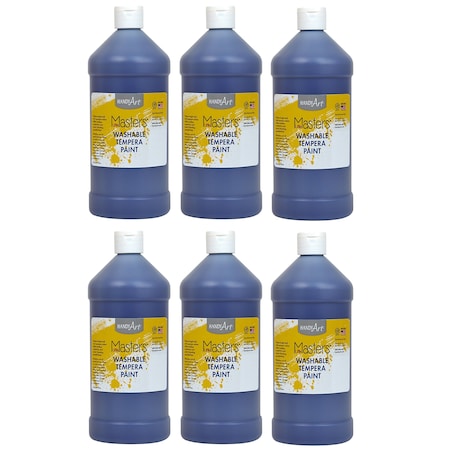 Handy Art Little Masters Washable Tempera Paint, Violet, 32 oz., 6PK 213740